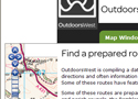 Sneak preview of the OutdoorsWest mapping pages, showing the route search form